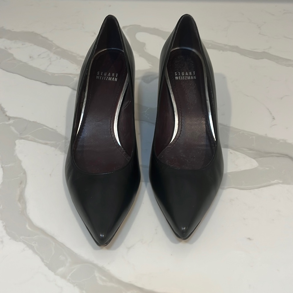 Stuart Weitzman Black Leather Heels